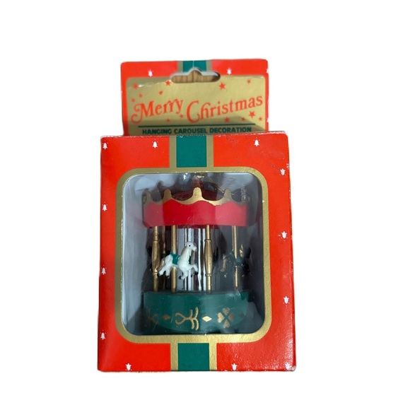 VINTAGE 90s Trim A Home Carousel Horses Christmas Ornament Collectible Tree NEW - Picture 1 of 4